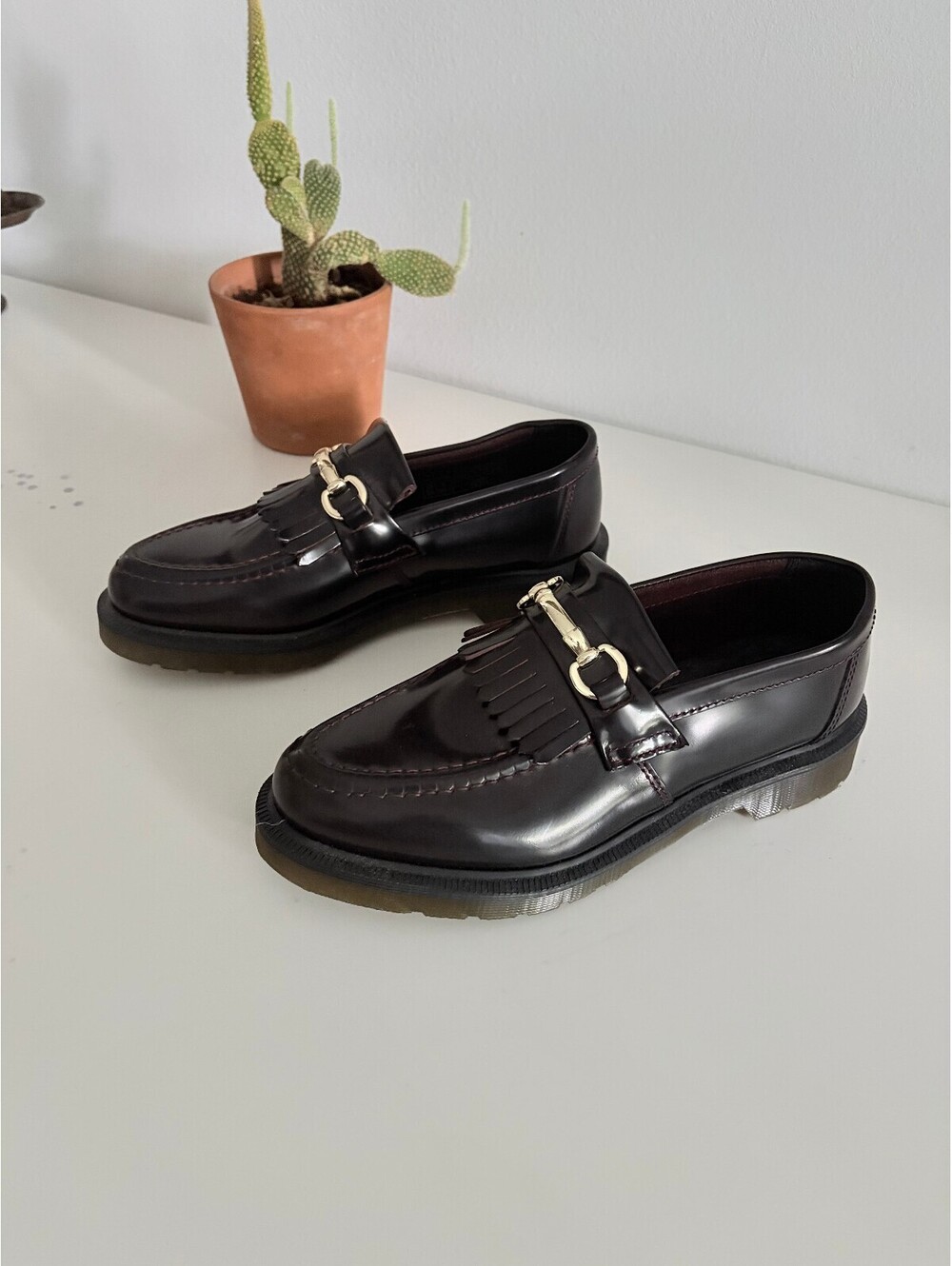 NEW Dr. Martens Loafers Adrian Snaffle Smooth Leather Kiltie Cherry Red M: 7 W:8 - Picture 5 of 7